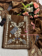 Silk fabric kurta with zardogi handwork