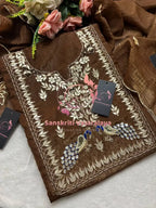 Silk fabric kurta with zardogi handwork