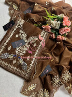 Silk fabric kurta with zardogi handwork