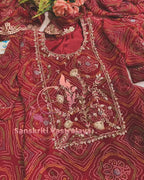 georgette fabric kurta with zardoshi handwork