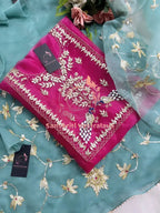 Tissue Organza Fabric Kurta with Zardozi Handwork