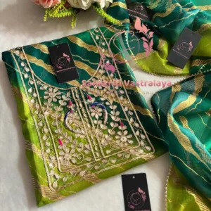 Kota doria fabric kurta with zardoshi handwork