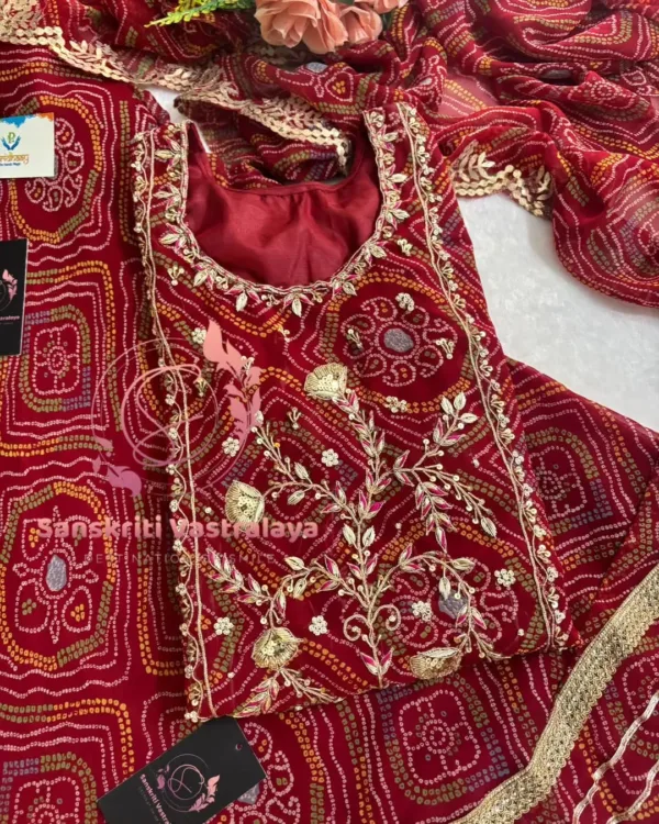 georgette fabric kurta with zardoshi handwork - Image 4