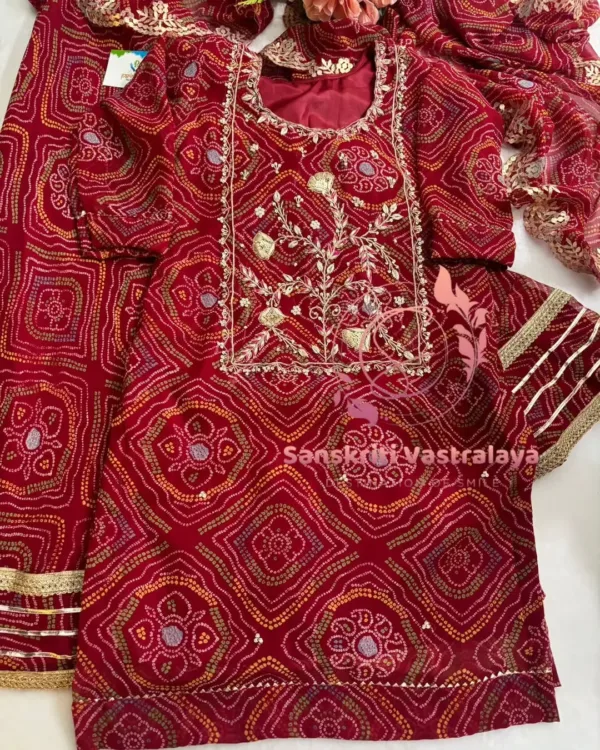 georgette fabric kurta with zardoshi handwork - Image 3