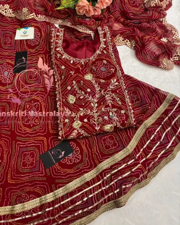 georgette fabric kurta with zardoshi handwork