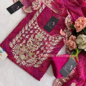 Georgette Fabric Kurta with Zardozi Handwork