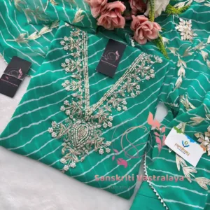 Georgette fabric kurta with zardoshi handwork