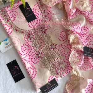 Georgette fabric kurta with zardoshi handwork