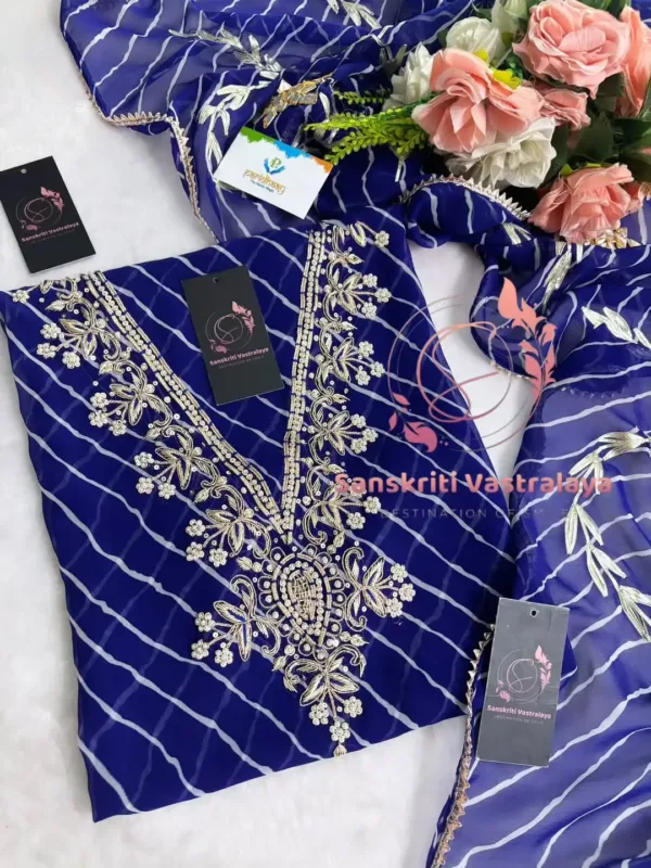 Georgette Fabric Kurta with Zardozi Handwork