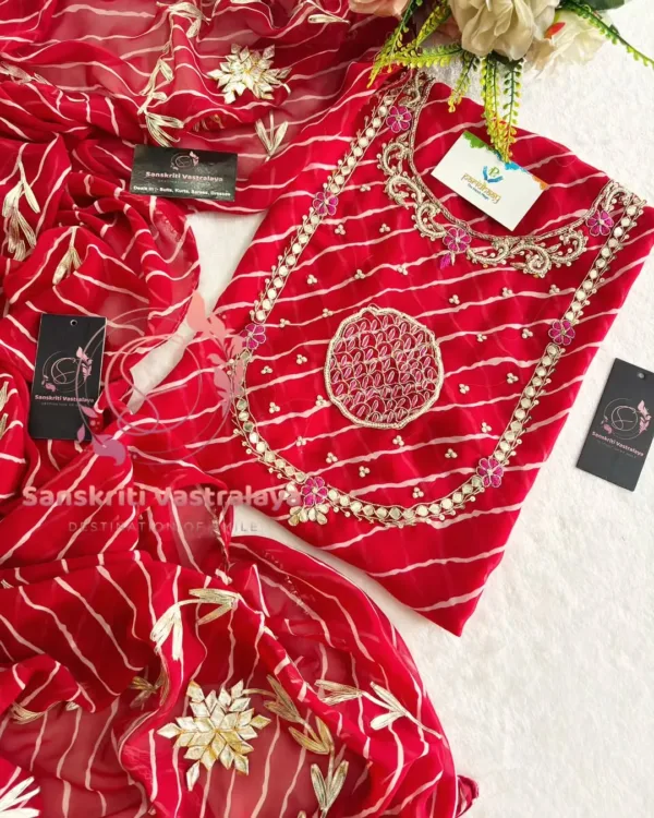 Georgette fabric kurta with zardoshi handwork