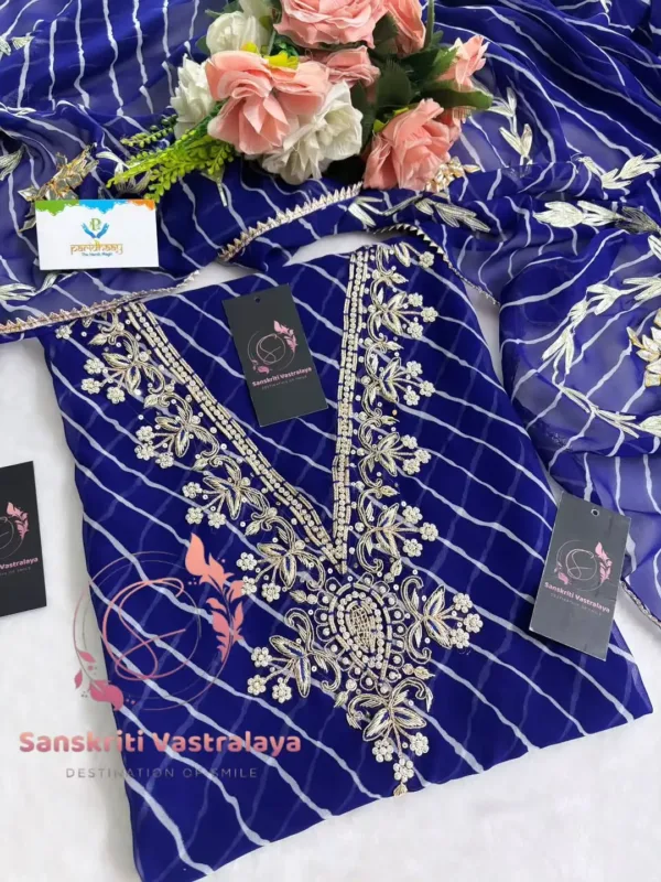 Georgette Fabric Kurta with Zardozi Handwork - Image 3