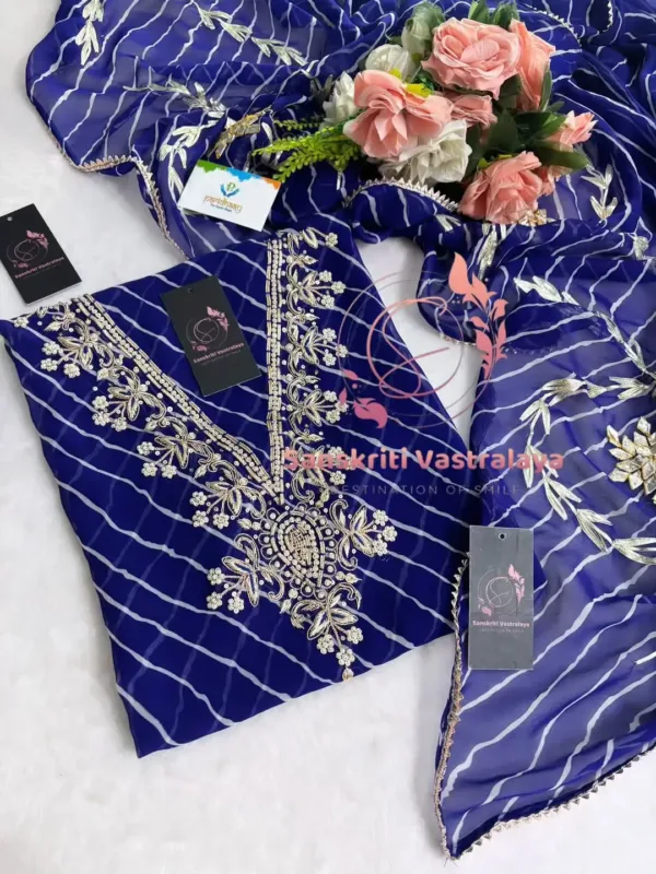 Georgette Fabric Kurta with Zardozi Handwork - Image 2
