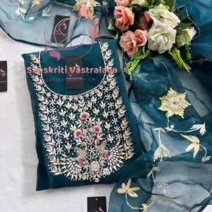 Organza Fabric Kurta with Zardozi Handwork