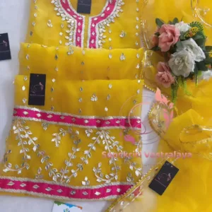 Tissue Organza Kurta with Zardozi Handwork