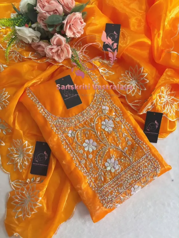 Jimmi choo fabric kurta with zardoshi handwork