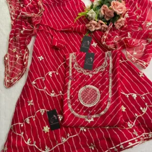 Georgette fabric kurta with zardozi handwork