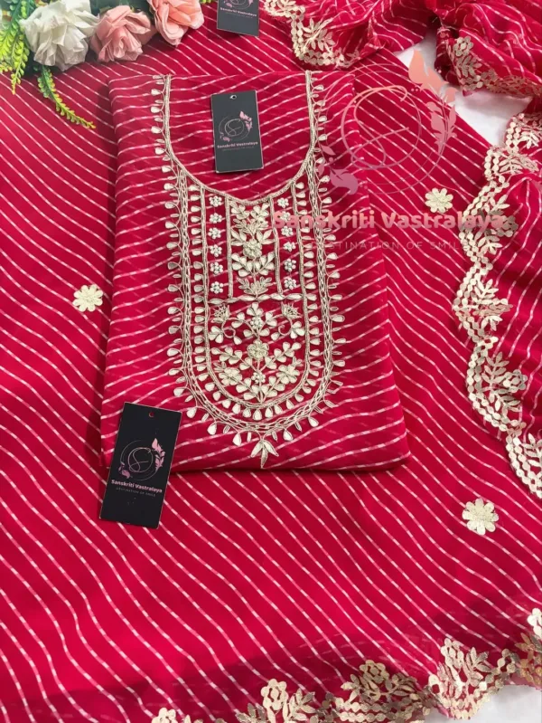 Georgette fabric kurta with zardoshi handwork - Image 2