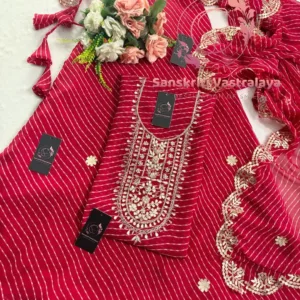 Georgette fabric kurta with zardoshi handwork