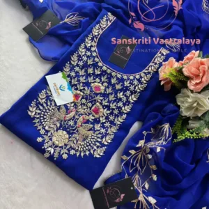 heavy rich Georgette fabric kurta with zardoshi handwork