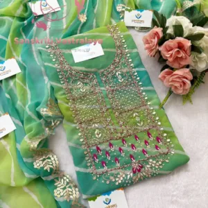 heavy rich Georgette fabric kurta with zardoshi handwork