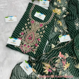 heavy rich Georgette fabric kurta with zardoshi handwork