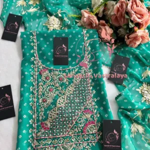 Georgette fabric kurta with zardoshi handwork