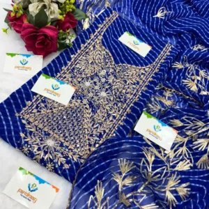 heavy rich Georgette fabric kurta with zardoshi handwork