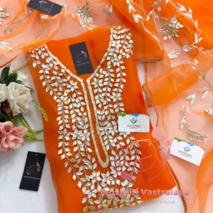 heavy rich organza fabric kurta with proper gotapatti Rajasthani touch