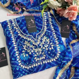 Georgette fabric kurta with zardoshi handwork