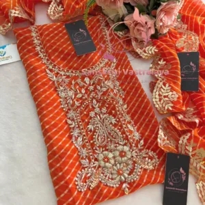 Georgette fabric kurta with zardoshi handwork