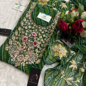 heavy rich Georgette fabric kurta with zardoshi handwork