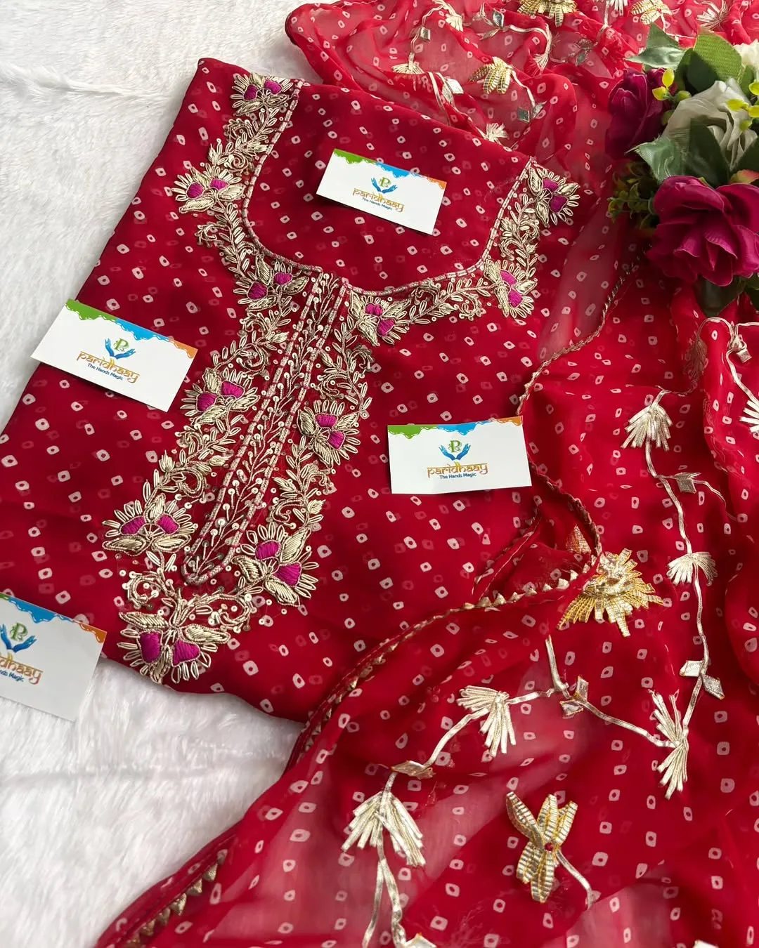 heavy rich Georgette fabric kurta with zardoshi handwork