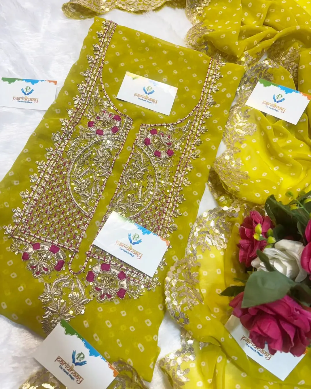 heavy rich Georgette fabric kurta with zardoshi handwork - Image 3