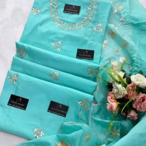 heavy rich chanderi silk fabric kurta with zardozi handwork