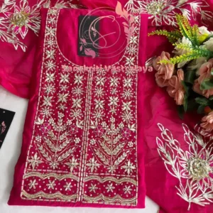 Chanderi fabric kurta with zardogi handwork