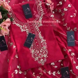 Chanderi fabric kurta with zardogi handwork