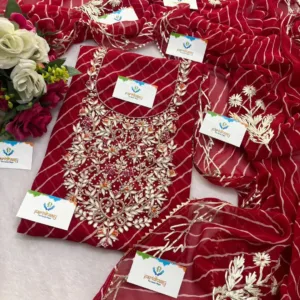 heavy rich Georgette fabric kurta with zardoshi handwork