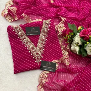 heavy rich Georgette fabric kurta with zardoshi handwork