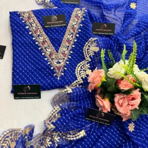 heavy rich Georgette fabric kurta with zardoshi handwork