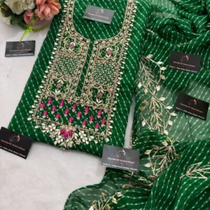 heavy rich Georgette fabric kurta with zardoshi handwork