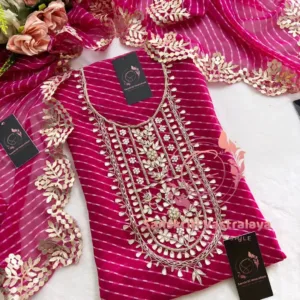 Georgette fabric kurta with zardogi handwork
