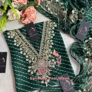 Georgette fabric kurta with zardogi handwork