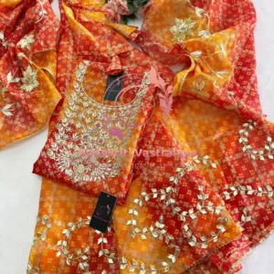 Kota doria fabric kurta with zardozi handwork