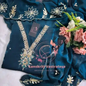 Fendy silk fabric kurta with zardogi handwork