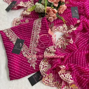 Georgette fabric kurta with zardogi handwork