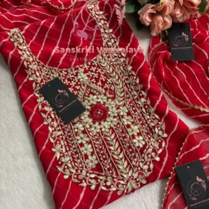 Georgette fabric kurta with zardogi handwork