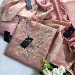 Chanderi fabric kurta with zardozi handwork