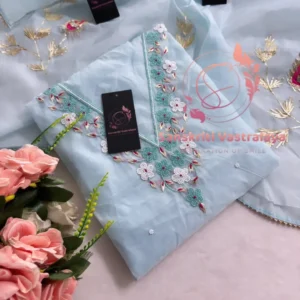 Chanderi fabric kurta with zardozi handwork