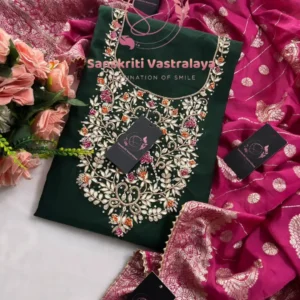 Chanderi fabric kurta with zardogi handwork