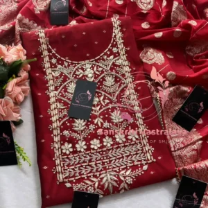Chanderi fabric kurta with zardogi handwork